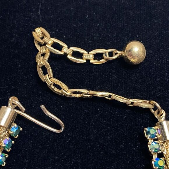 RARE JULIANA D&E EMERALD RUBY AB RHINESTONE necklace earrings Mesh Gold Book - Picture 16 of 16